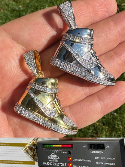 HarlemBling Air Jordan Nike Sneaker Pendant MOISSANITE Real 925 Silver Iced Hip Hop Necklace