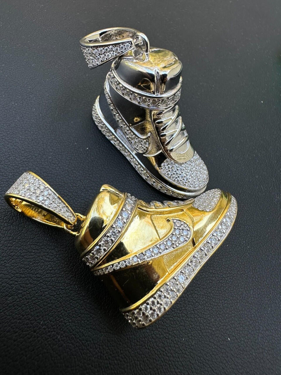 Air Jordan Nike Sneaker Pendant MOISSANITE Real 925 Silver Iced