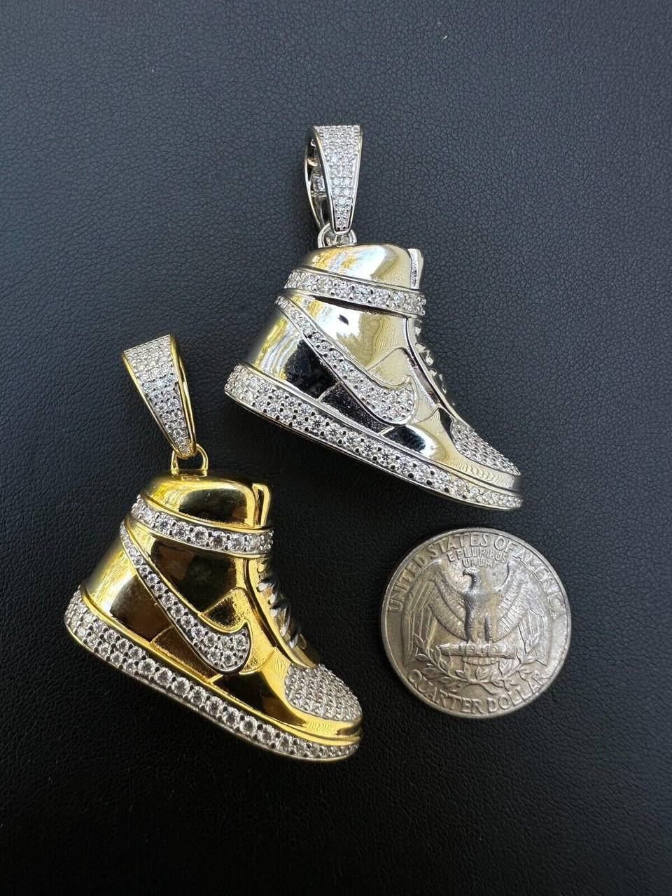 HarlemBling Air Jordan Nike Sneaker Pendant MOISSANITE Real 925 Silver Iced Hip Hop Necklace
