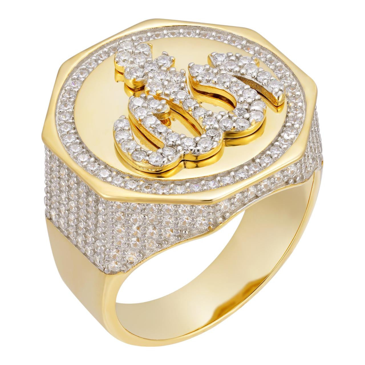 HarlemBling Almighty Allah Iced Out Ring - 14k Gold Vermeil 925 Silver - Baguette CZ Stones