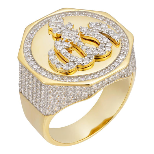 HarlemBling Almighty Allah Iced Out Ring - 14k Gold Vermeil 925 Silver - Baguette CZ Stones