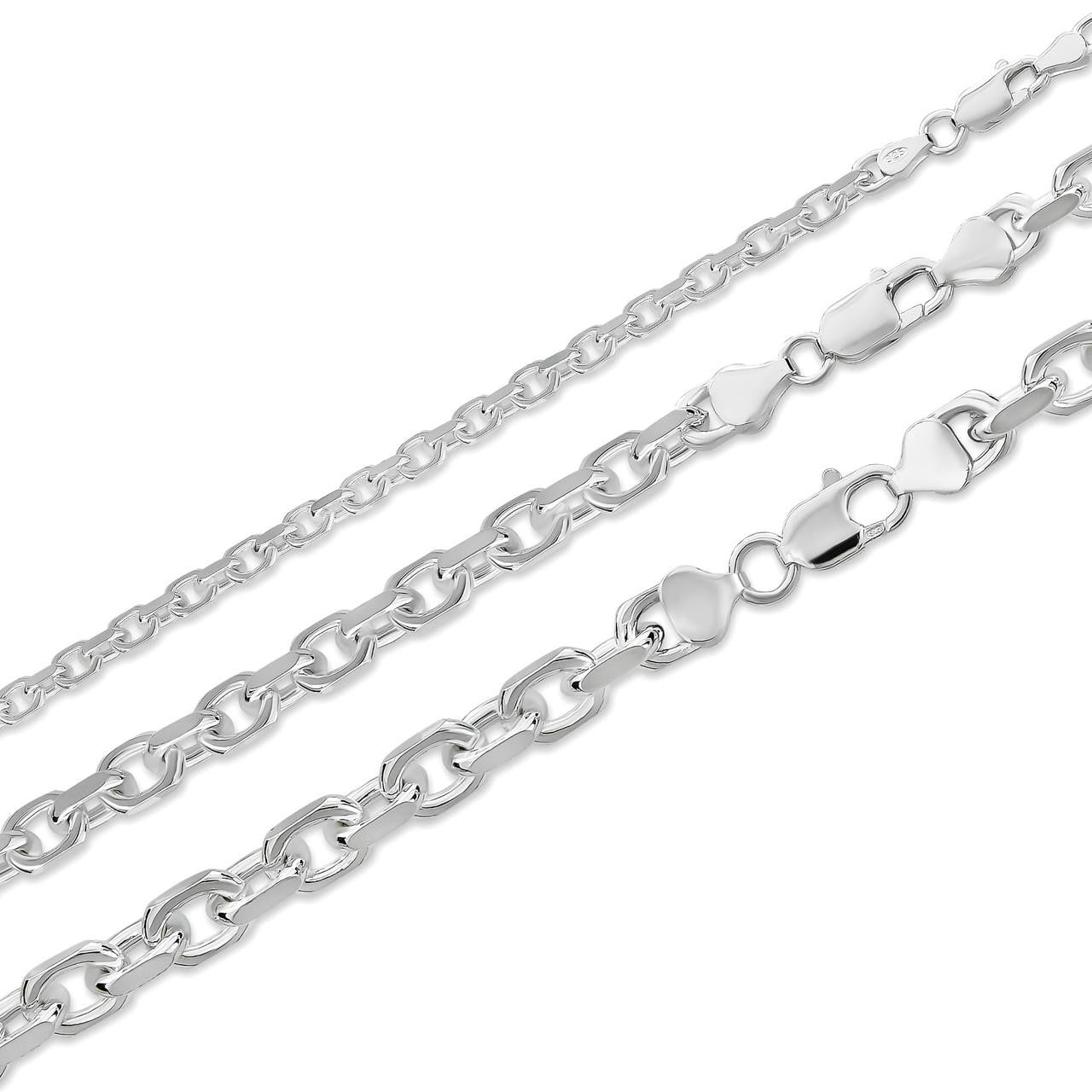 HarlemBling Anchor Cable Chain Necklace Or Bracelet - 925 Sterling Silver - 7"-30" - 4mm-8mm