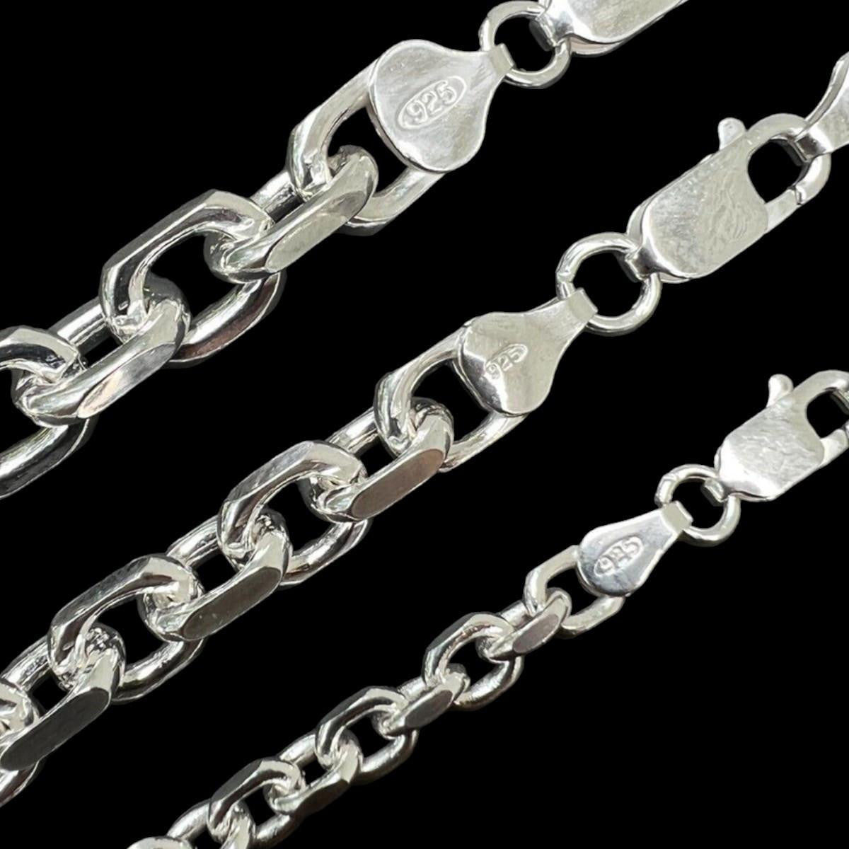 Real 925 Sterling Silver Anchor Cable Chain / Bracelet Rolo