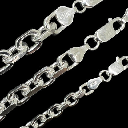 HarlemBling Anchor Cable Chain Necklace Or Bracelet - 925 Sterling Silver - 7"-30" - 4mm-8mm