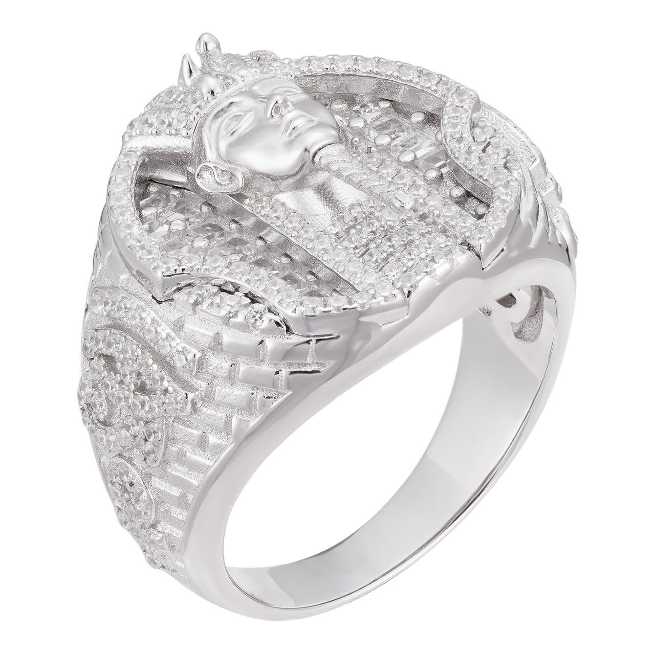 HarlemBling Ancient King Tut Iced Out Ring - 925 Silver - CZ Stones