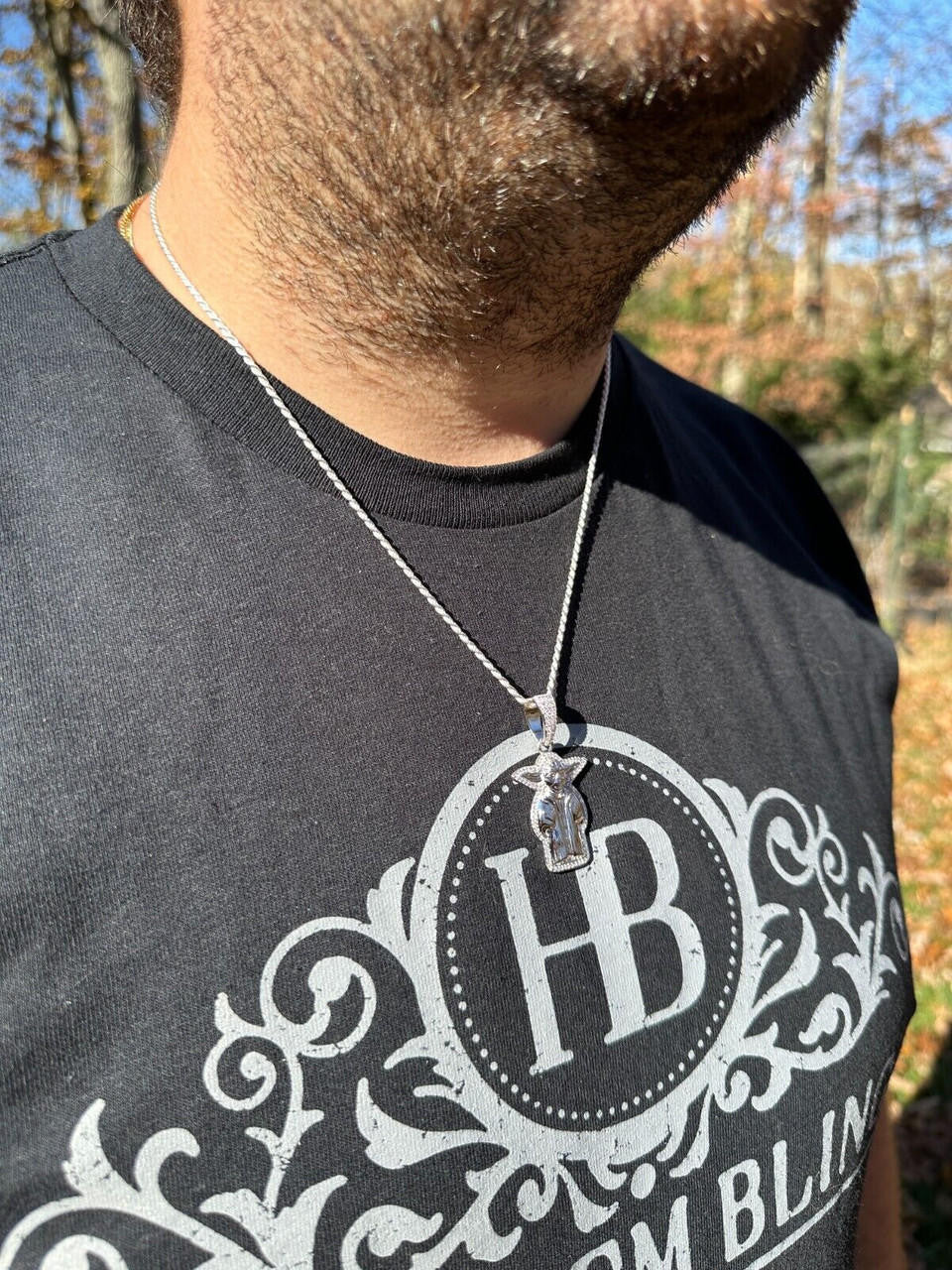 HarlemBling Baby Yoda Star Wars Pendant MOISSANITE Real 925 Silver / 14k Gold Iced Hip Hop