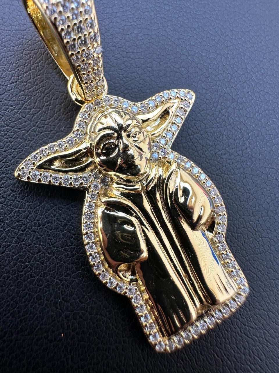 HarlemBling Baby Yoda Star Wars Pendant MOISSANITE Real 925 Silver / 14k Gold Iced Hip Hop