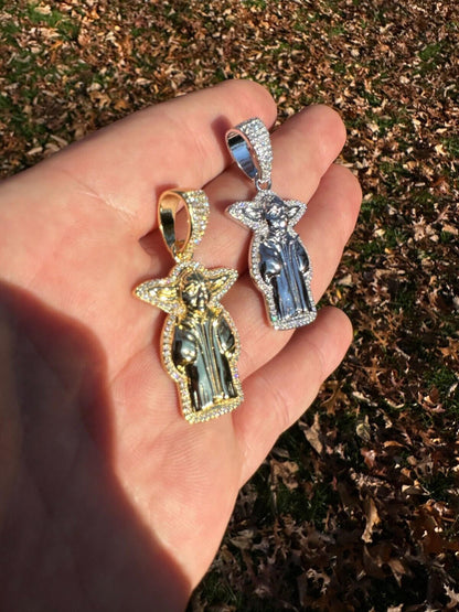 HarlemBling Baby Yoda Star Wars Pendant MOISSANITE Real 925 Silver / 14k Gold Iced Hip Hop