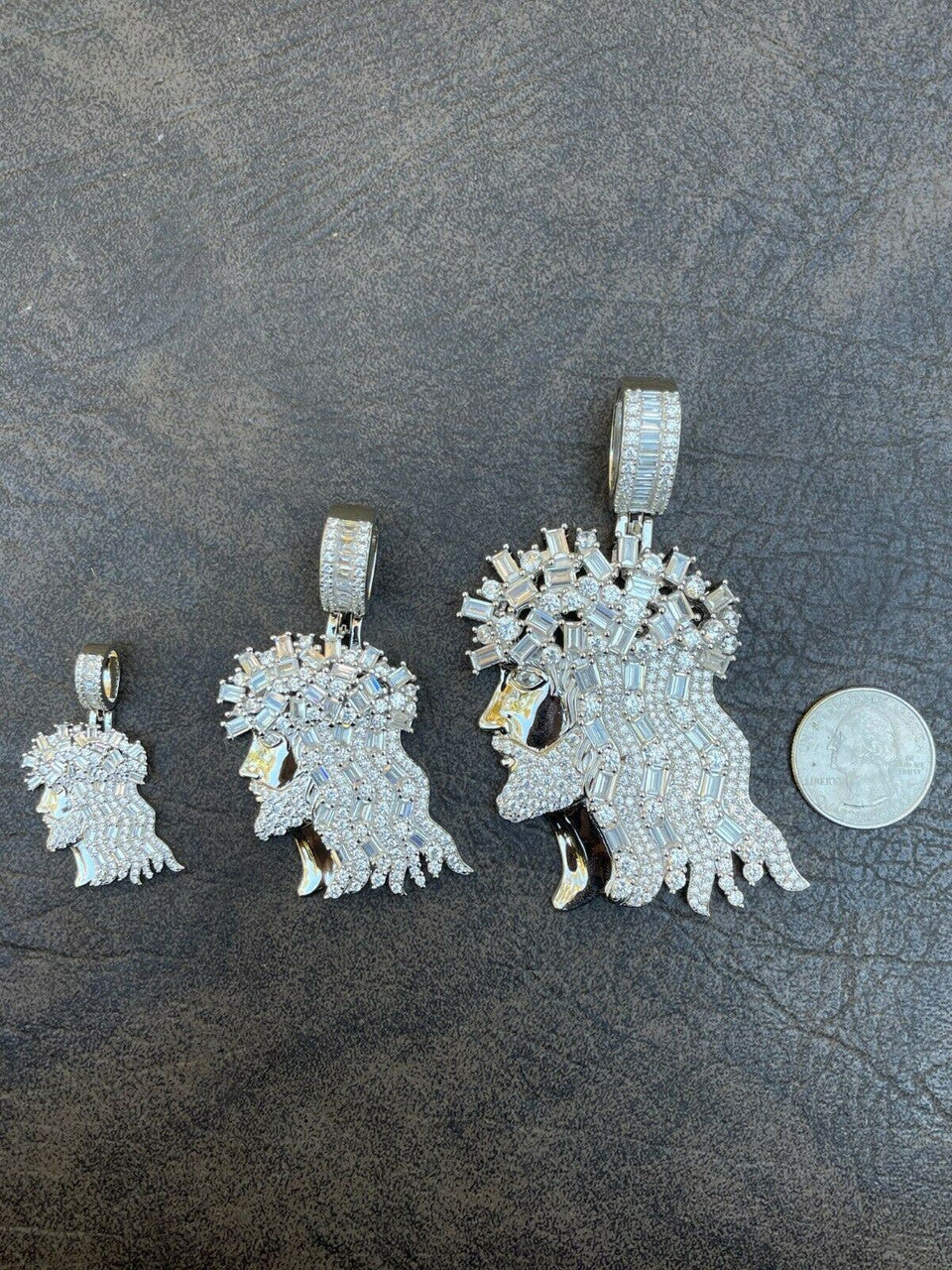 HarlemBling Baguette MOISSANITE Iced Hip Hop Jesus Pendant Iced Baguette Pass Diamond Tester