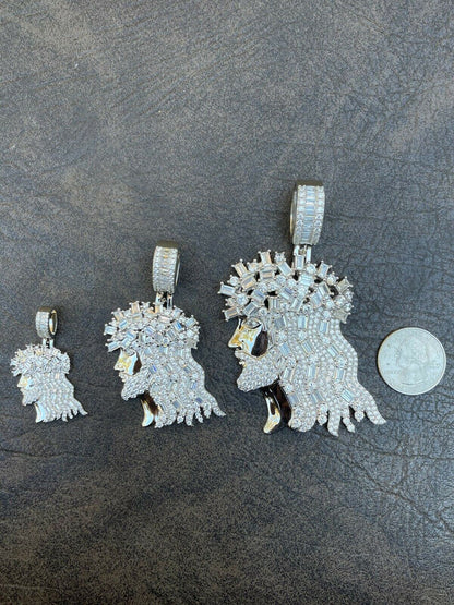 HarlemBling Baguette MOISSANITE Iced Hip Hop Jesus Pendant Iced Baguette Pass Diamond Tester