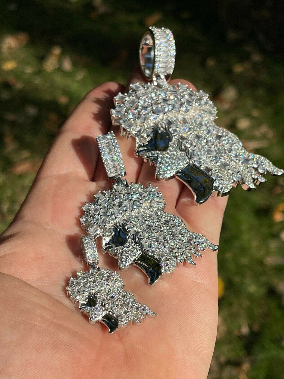 HarlemBling Baguette MOISSANITE Iced Hip Hop Jesus Pendant Iced Baguette Pass Diamond Tester