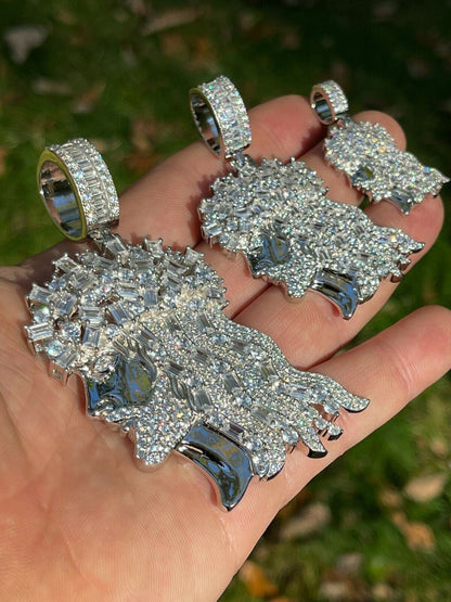 HarlemBling Baguette MOISSANITE Iced Hip Hop Jesus Pendant Iced Baguette Pass Diamond Tester