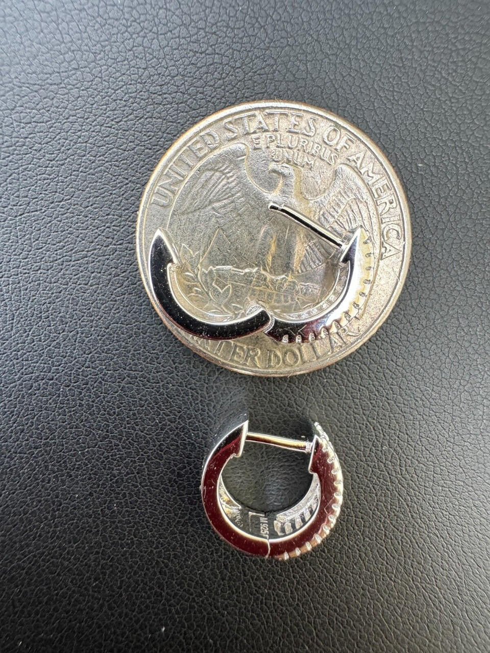 HarlemBling Baguette Moissanite Real Solid 925 Silver Hoops Small Huggie Hoop Earrings 12mm