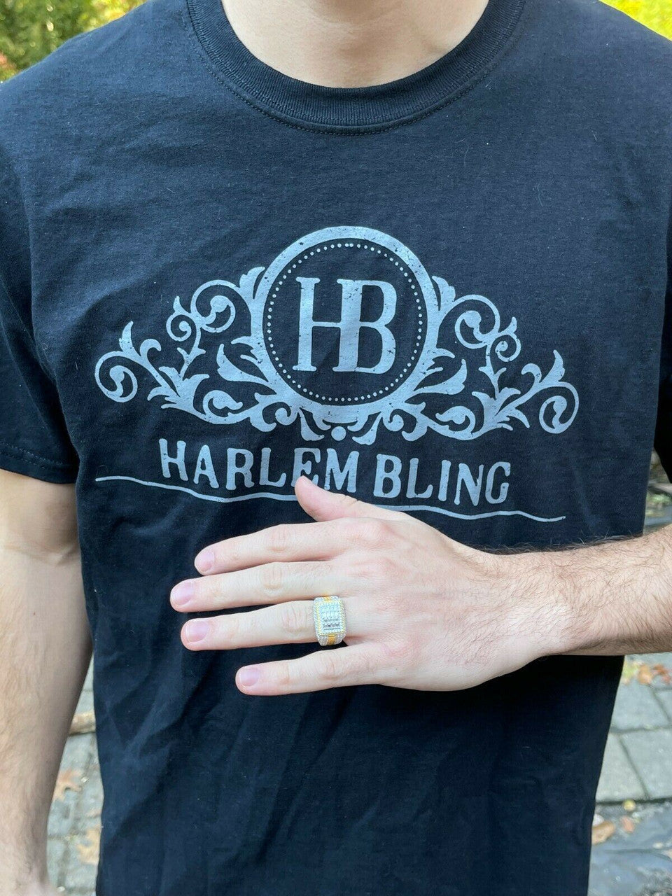 HarlemBling Baguette MOISSANITE Ring 14k Gold Vermeil Iced Pinky Hip Hop Passes Diamond Test