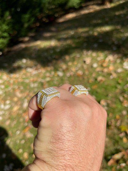 HarlemBling Baguette MOISSANITE Ring 14k Gold Vermeil Iced Pinky Hip Hop Passes Diamond Test