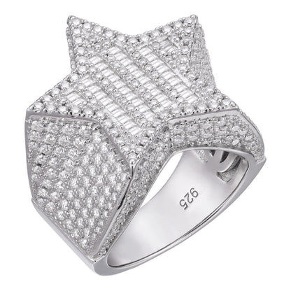 HarlemBling Baguette Rap Star Ring - 925 Silver - CZ Stones