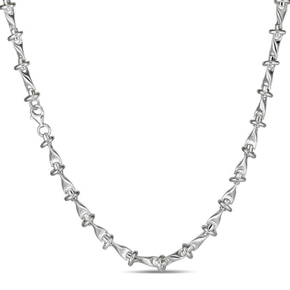 HarlemBling "Barbed Wire" Link Chain Custom Necklace Or Bracelet - 925 Sterling Silver - 7"-28" - 8mm