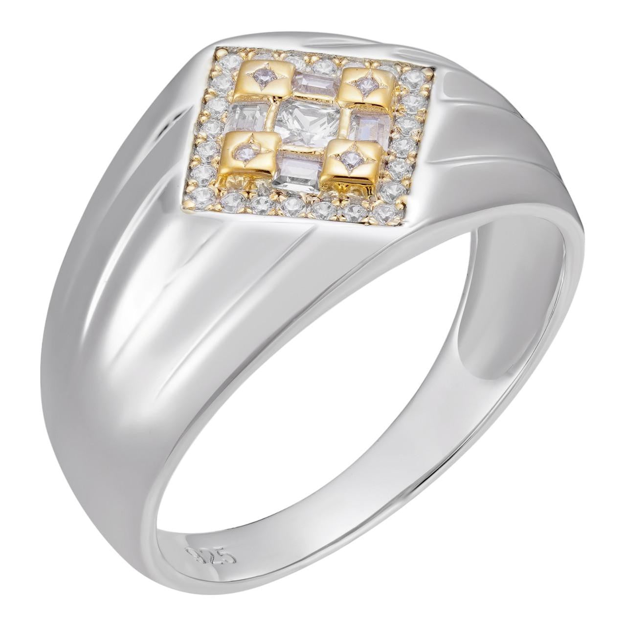 HarlemBling Basquiat Ring - 925 Silver & Gold Accent  - CZ Stones