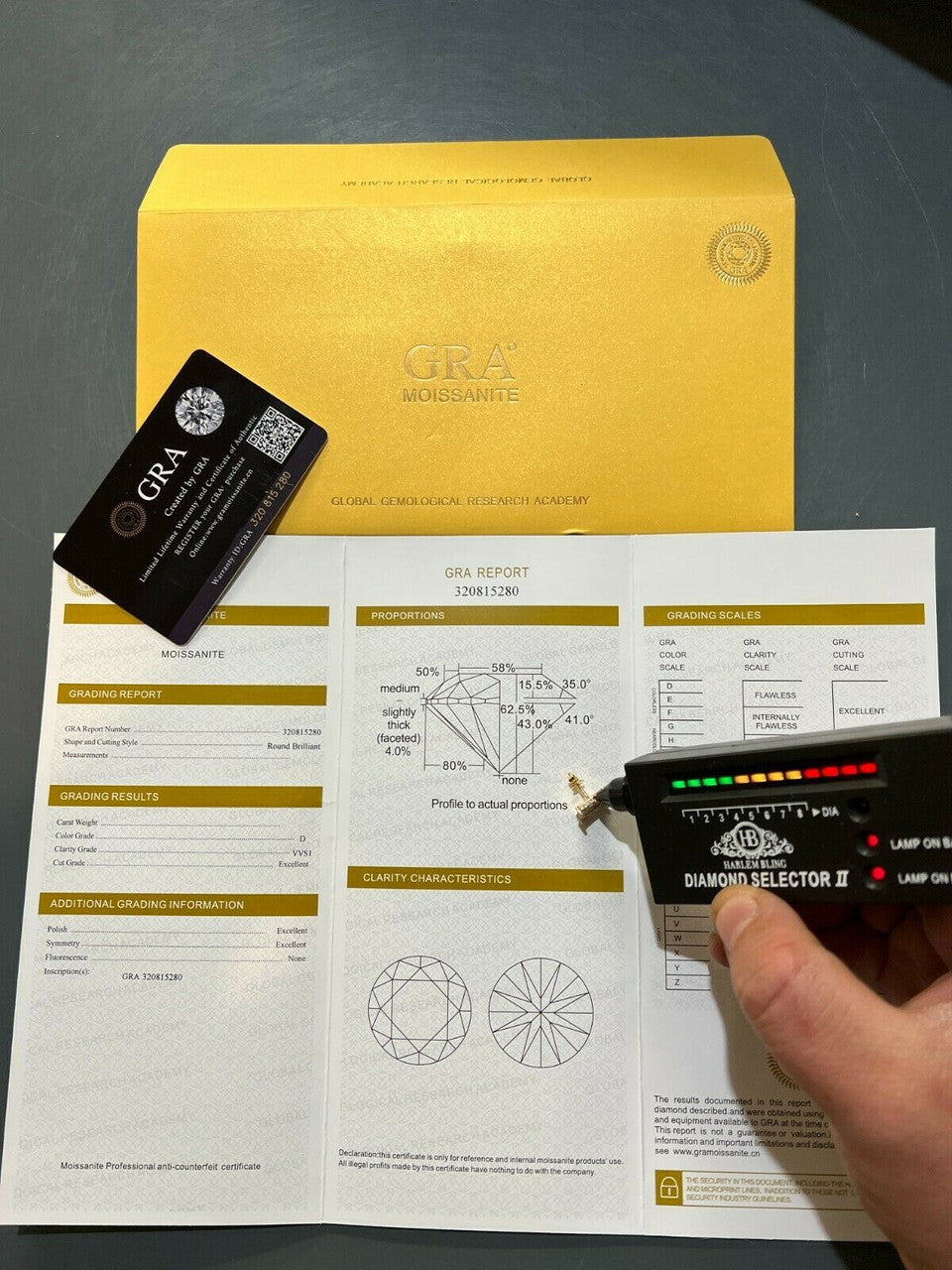 HarlemBling Big 10mm Men Real Solid 10k Gold Iced Kite Moissanite Earrings Pass Diamond Test