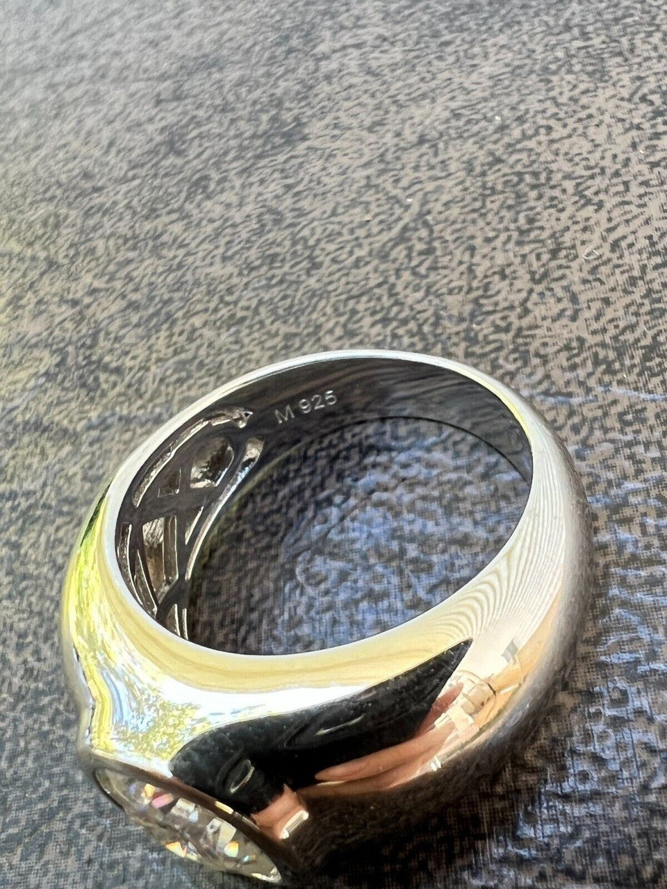 HarlemBling Big 2.5ct MOISSANITE Solitaire Mens Real Solid 925 Silver Ring Pinky Engagement