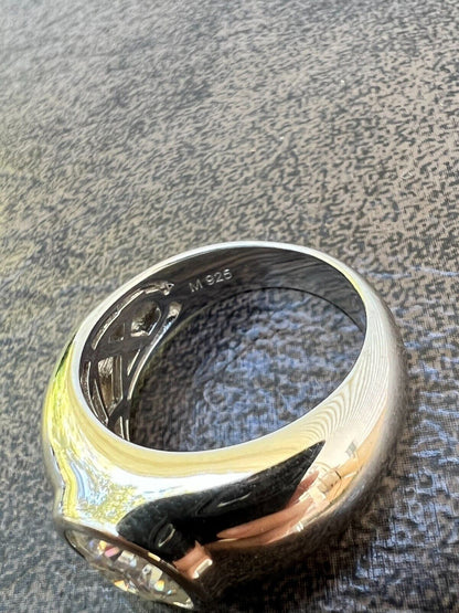 HarlemBling Big 2.5ct MOISSANITE Solitaire Mens Real Solid 925 Silver Ring Pinky Engagement