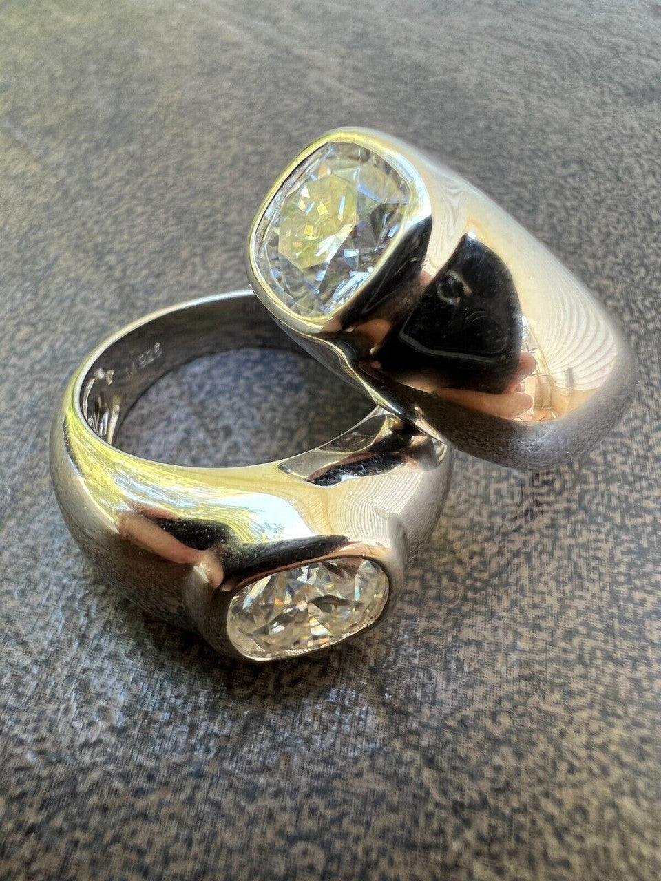 HarlemBling Big 2.5ct MOISSANITE Solitaire Mens Real Solid 925 Silver Ring Pinky Engagement