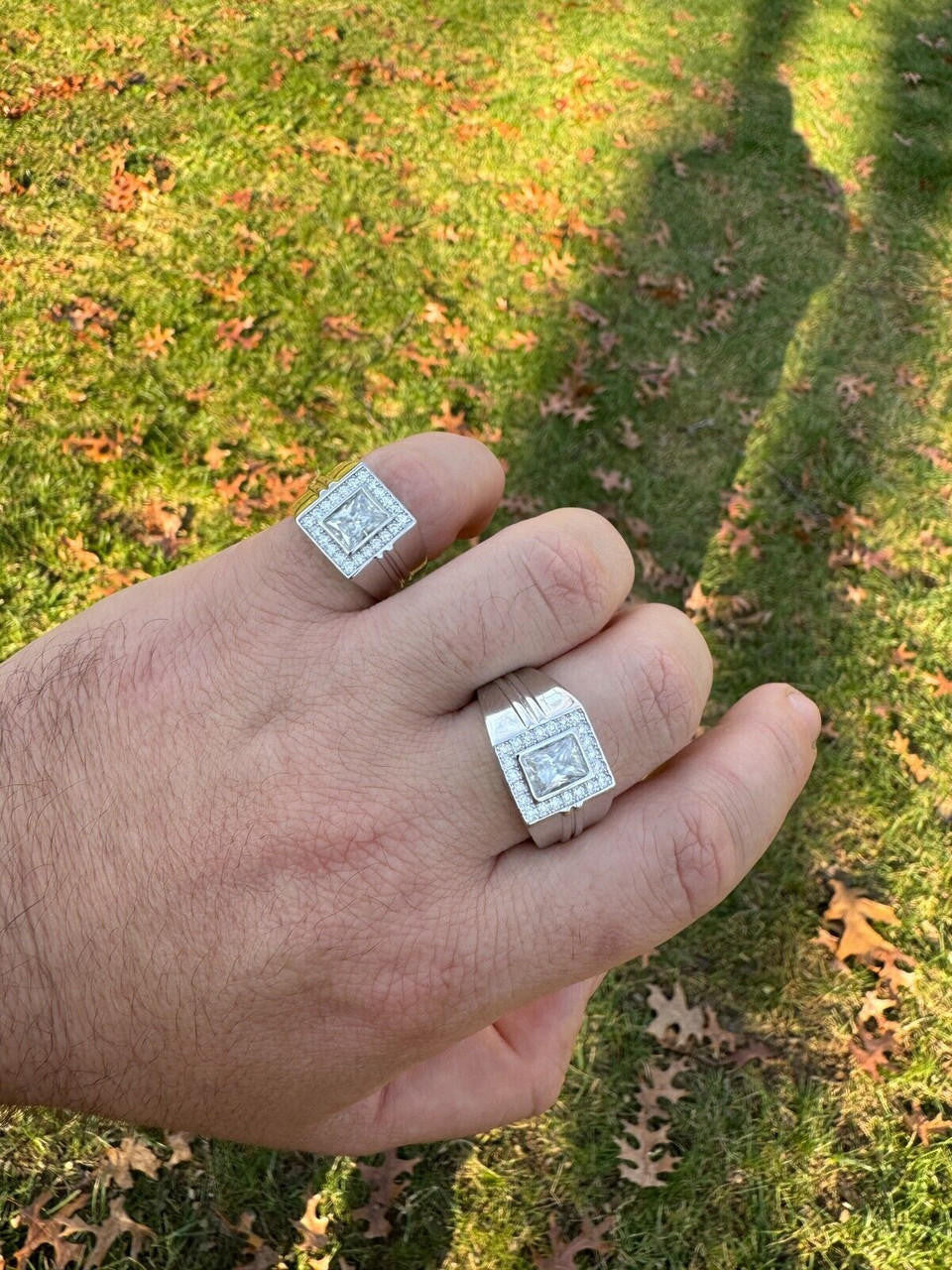 HarlemBling Big 2.6ct Baguette MOISSANITE Solitaire Mens Real Solid 925 Silver Ring Pinky