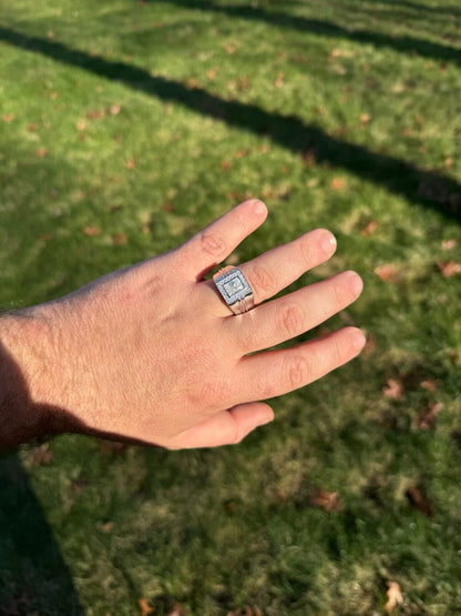 HarlemBling Big 2.6ct Baguette MOISSANITE Solitaire Mens Real Solid 925 Silver Ring Pinky