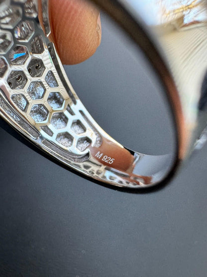 HarlemBling Big 2.6ct Baguette MOISSANITE Solitaire Mens Real Solid 925 Silver Ring Pinky