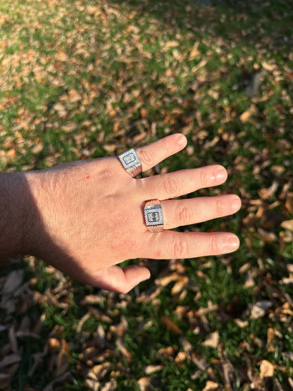 HarlemBling Big 2.6ct Emerald Cut MOISSANITE Solitaire Mens Real Solid 925 Silver Ring Pinky