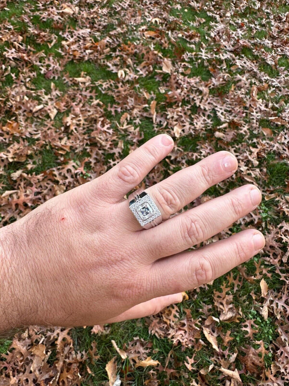 HarlemBling Big 3.6ct Asscher Cut MOISSANITE Solitaire Mens Real Solid 925 Silver Ring Pinky