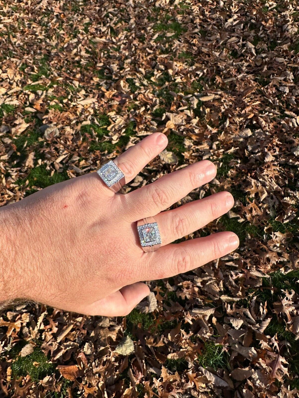 HarlemBling Big 3.6ct Asscher Cut MOISSANITE Solitaire Mens Real Solid 925 Silver Ring Pinky