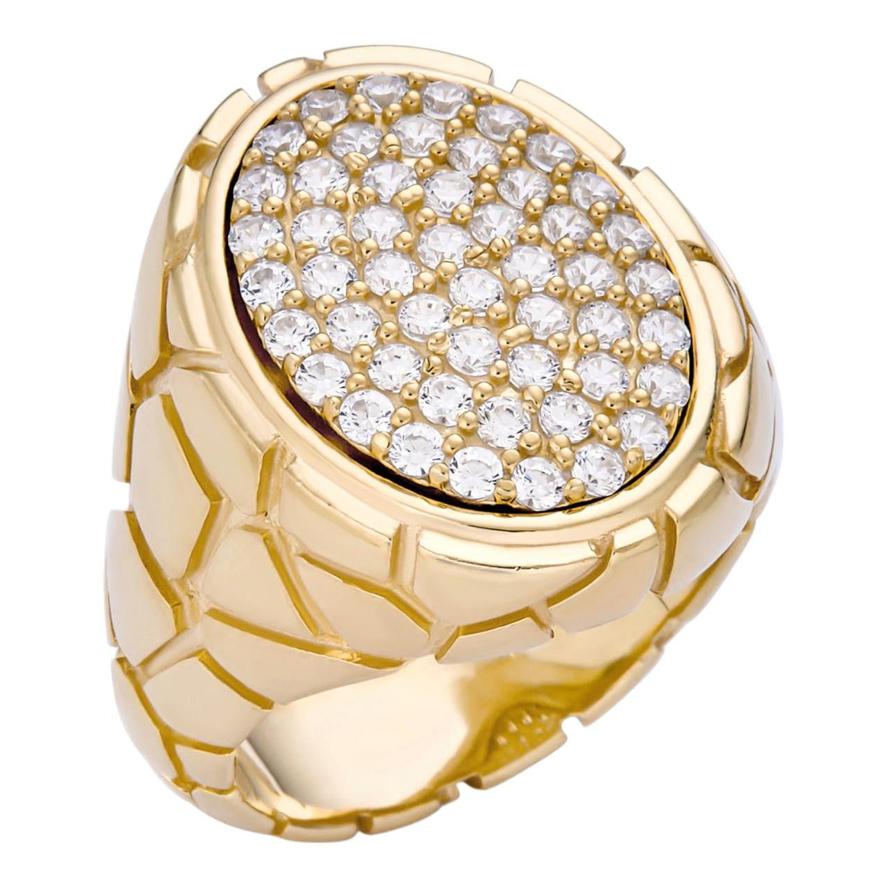 HarlemBling Biggie Smalls Ring - 14k Gold Vermeil 925 Silver - CZ Stones