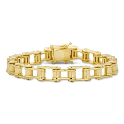 HarlemBling Bike Chain Bracelet - 14k Gold Vermeil 925 Sterling Silver - 7"-9" - 9mm