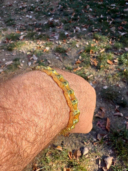 HarlemBling Bike Chain Bracelet - 14k Gold Vermeil 925 Sterling Silver - 7"-9" - 9mm