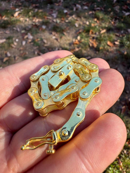 HarlemBling Bike Chain Bracelet - 14k Gold Vermeil 925 Sterling Silver - 7"-9" - 9mm