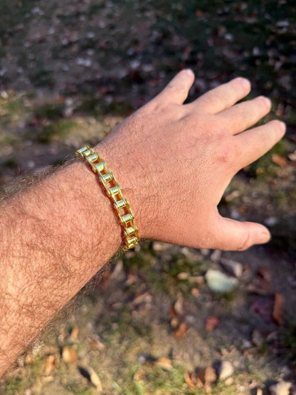 HarlemBling Bike Chain Bracelet - 14k Gold Vermeil 925 Sterling Silver - 7"-9" - 9mm