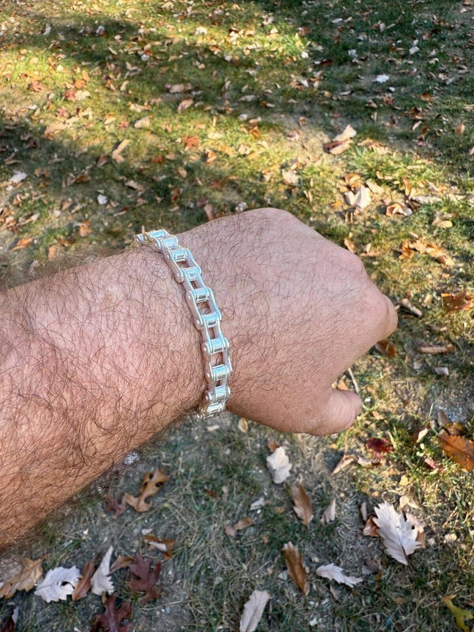 HarlemBling Bike Chain Bracelet - 925 Sterling Silver - 7"-9" - 9mm