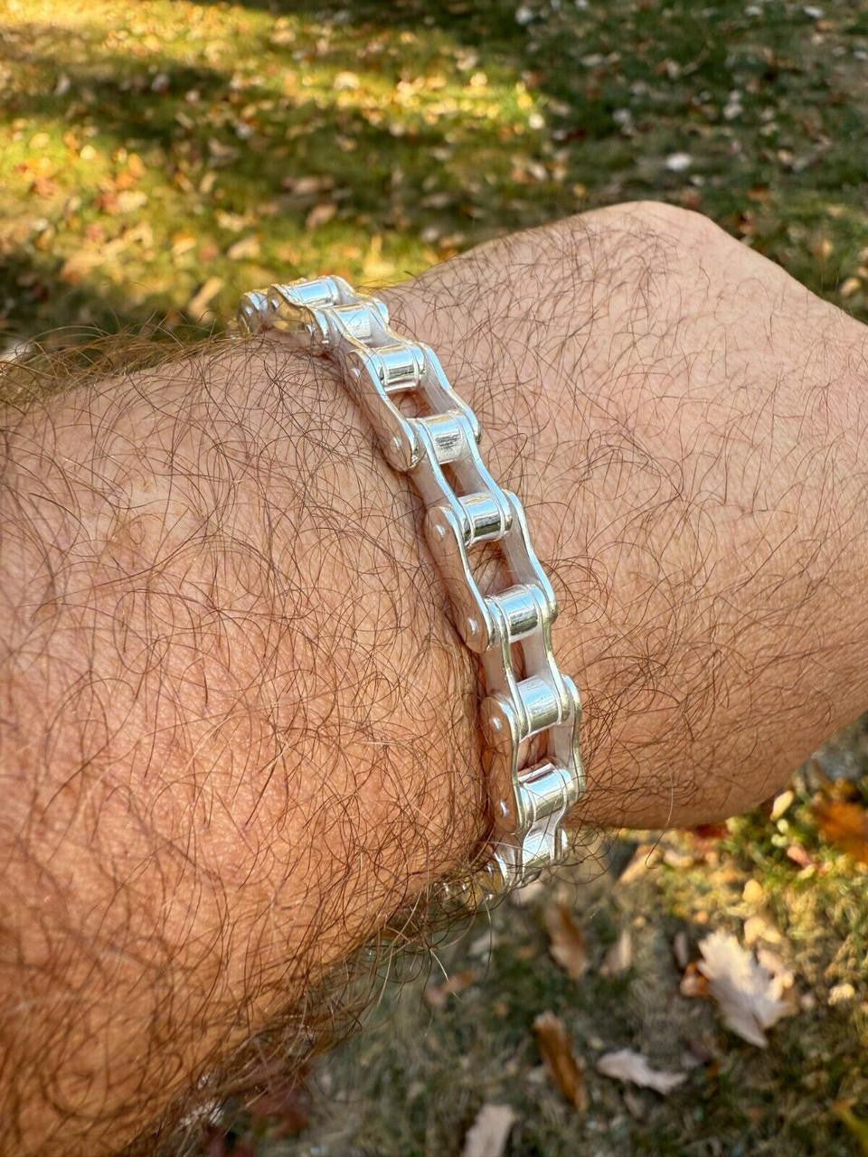 HarlemBling Bike Chain Bracelet - 925 Sterling Silver - 7"-9" - 9mm