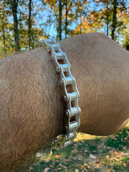 HarlemBling Bike Chain Bracelet - 925 Sterling Silver - 7"-9" - 9mm