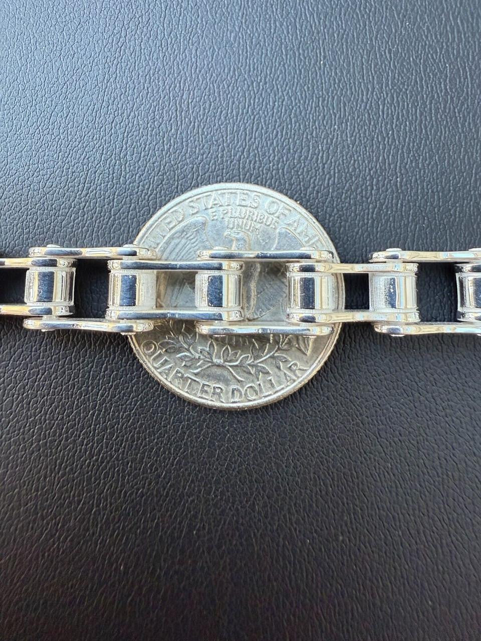 HarlemBling Bike Chain Bracelet - 925 Sterling Silver - 7"-9" - 9mm