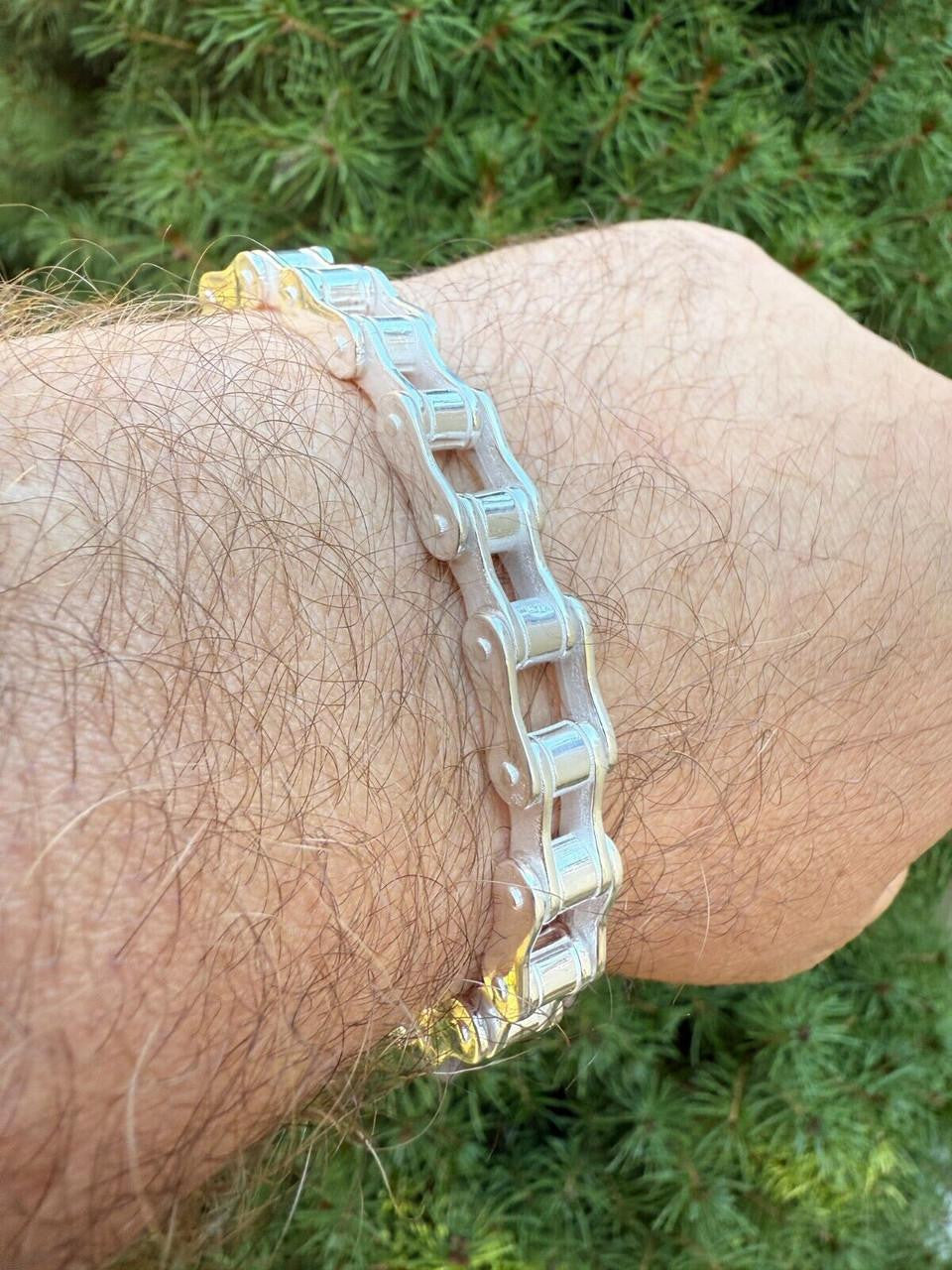 HarlemBling Bike Chain Bracelet - 925 Sterling Silver - 7"-9" - 9mm