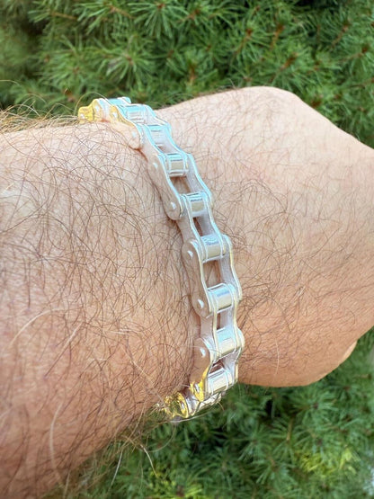 HarlemBling Bike Chain Bracelet - 925 Sterling Silver - 7"-9" - 9mm