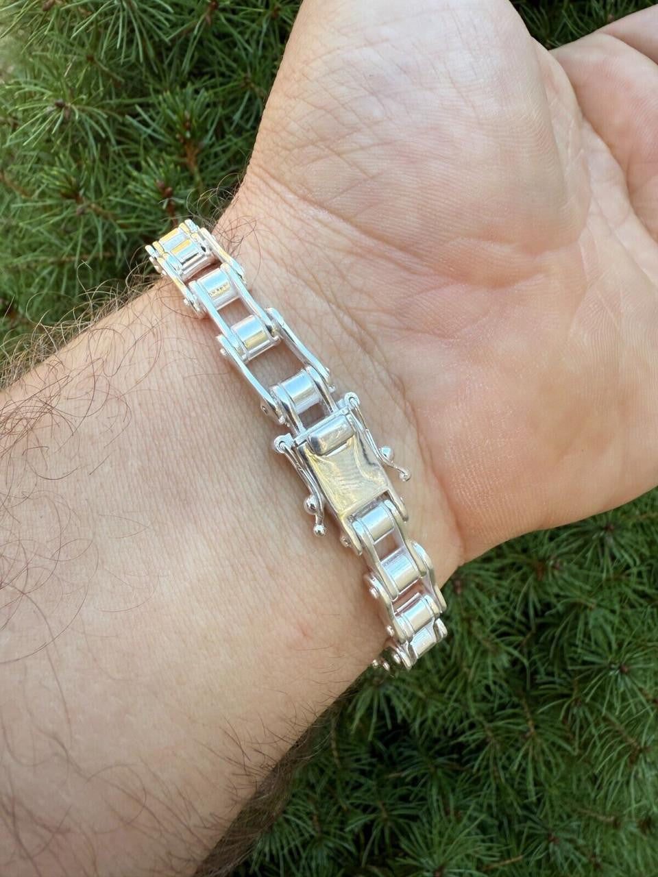 HarlemBling Bike Chain Bracelet - 925 Sterling Silver - 7"-9" - 9mm