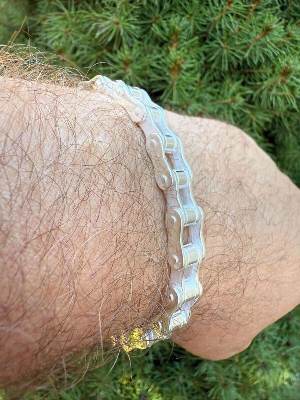 HarlemBling Bike Chain Bracelet - 925 Sterling Silver - 7"-9" - 9mm