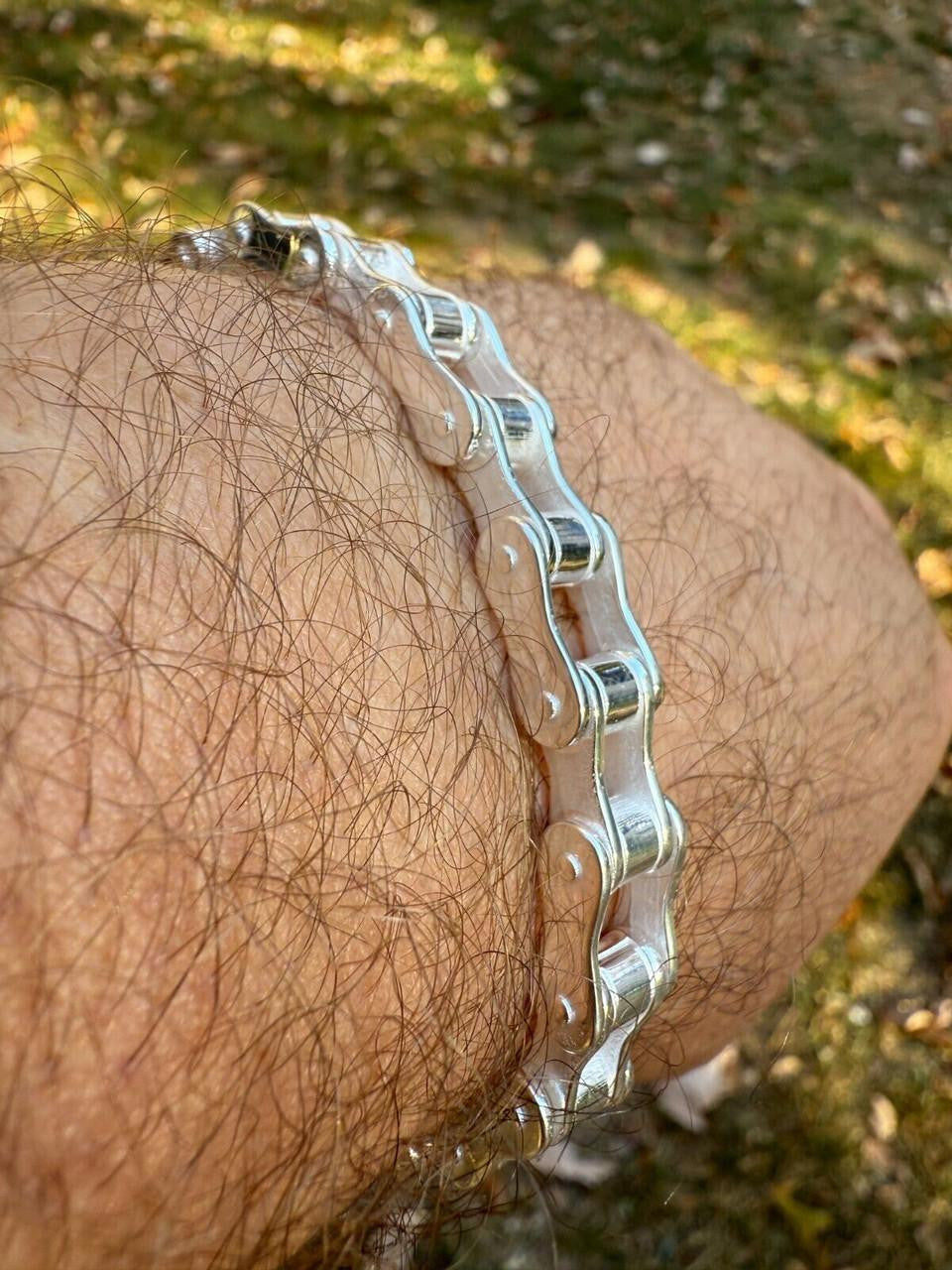 HarlemBling Bike Chain Bracelet - 925 Sterling Silver - 7"-9" - 9mm