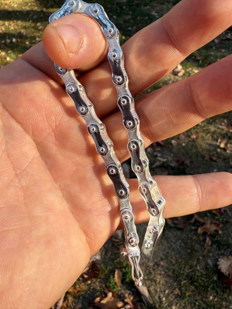 HarlemBling Bike Chain Bracelet - 925 Sterling Silver - 7"-9" - 9mm
