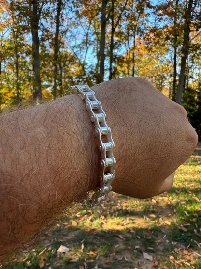 HarlemBling Bike Chain Bracelet - 925 Sterling Silver - 7"-9" - 9mm
