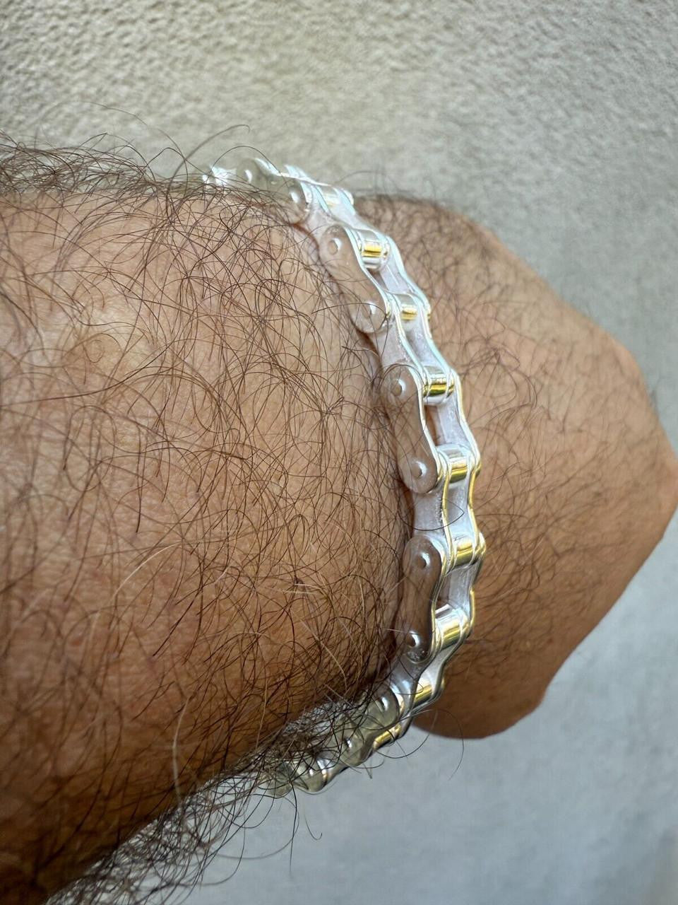 HarlemBling Bike Chain Bracelet - 925 Sterling Silver - 7"-9" - 9mm