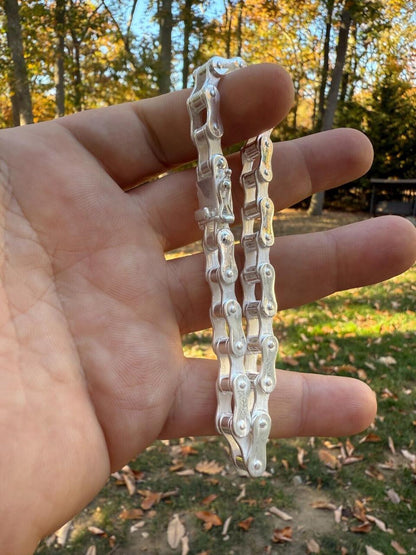 HarlemBling Bike Chain Bracelet - 925 Sterling Silver - 7"-9" - 9mm